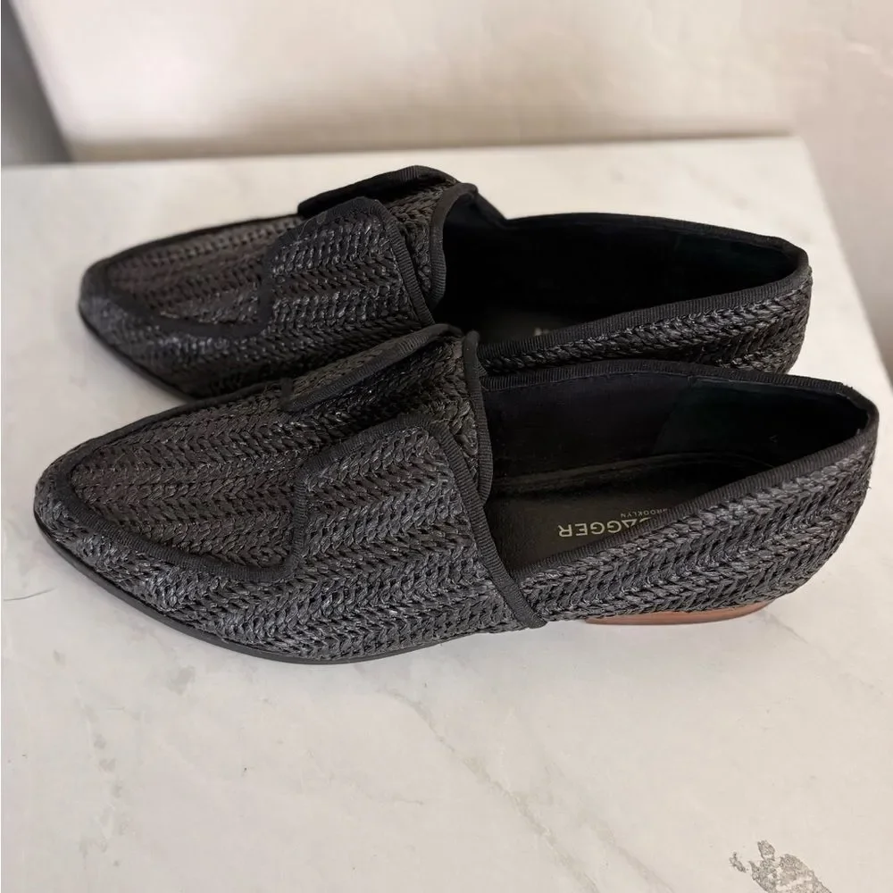 Anthro Kelsi Dagger Brooklyn Stanton Raffia Oxford Loafers size 9